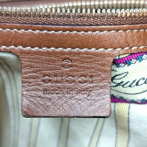 GUCCI Monogram GG Large Biba Studded Hobo Brown - Picture 3 of 12